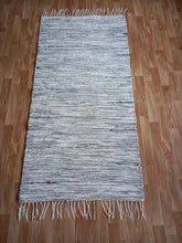 Lataa kuva Galleria-katseluun, Räsymatto harmaa/valkoinen 150x74cm