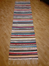 Lataa kuva Galleria-katseluun, Värikäs räsymatto 250x74cm