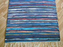 Lataa kuva Galleria-katseluun, Räsymatto sinisävy 200x75cm