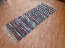 Lataa kuva Galleria-katseluun, Räsymatto kirjava musta 200x75cm