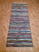 Lataa kuva Galleria-katseluun, Räsymatto kirjava musta 200x75cm