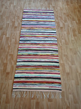 Load image into Gallery viewer, Räsymatto vaalea värikäs 182x75cm