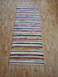 Räsymatto vaalea värikäs 182x75cm