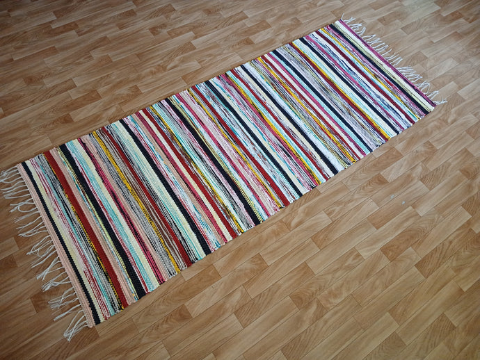 Räsymatto vaalea värikäs 182x75cm