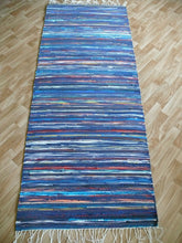 Load image into Gallery viewer, Räsymatto sinisävy 200x75cm