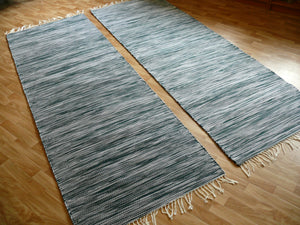 Sinivihertävä matto 2kpl 225x77cm